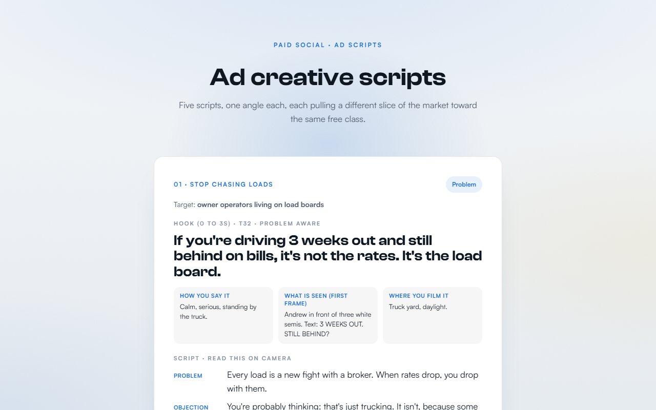 Ad creative scripts preview