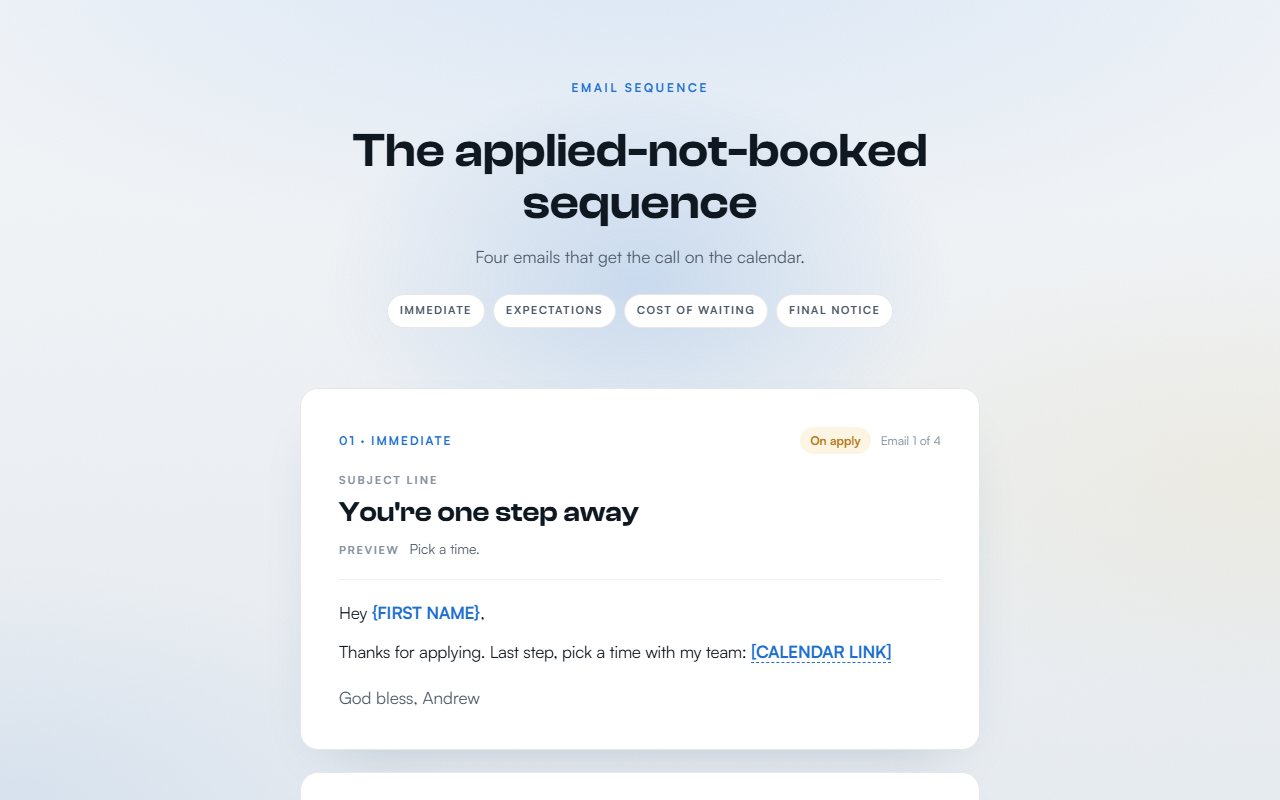 Applied-not-booked preview