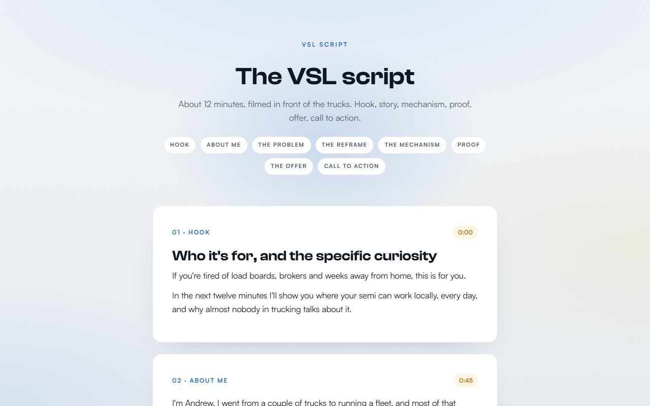 VSL script preview
